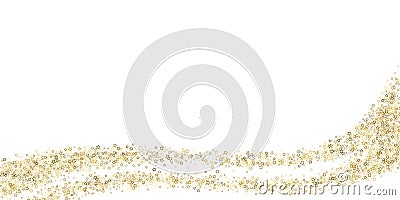 Gold Glitter Stars. Luxury Shiny Confetti Cartoon Illustration