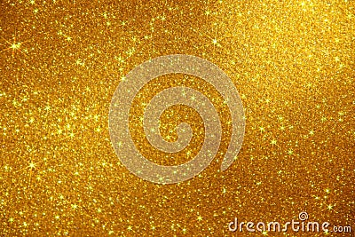 Gold Glitter Stars Sparkle Background - Stock Photo Stock Photo