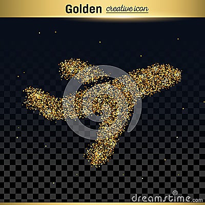 Gold glitter vector icon Vector Illustration