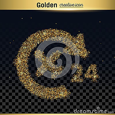 Gold glitter vector icon Vector Illustration