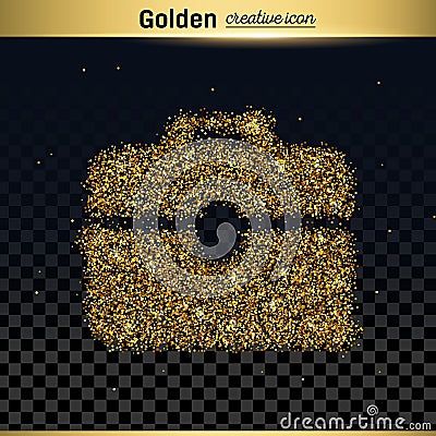 Gold glitter vector icon Vector Illustration