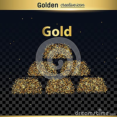 Gold glitter vector icon Vector Illustration