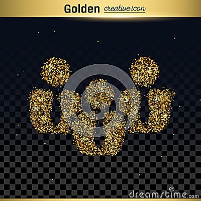 Gold glitter vector icon Vector Illustration