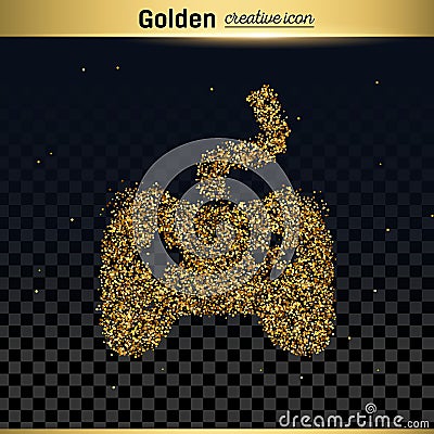 Gold glitter vector icon Vector Illustration