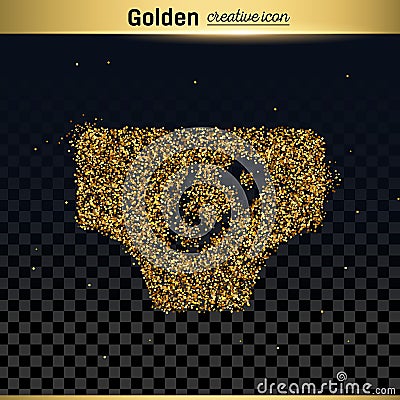 Gold glitter vector icon Vector Illustration