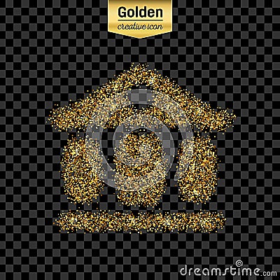 Gold glitter vector icon Vector Illustration