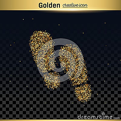 Gold glitter vector icon Vector Illustration