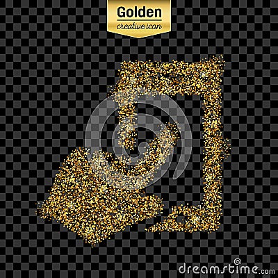 Gold glitter vector icon Vector Illustration