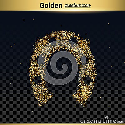 Gold glitter vector icon Vector Illustration