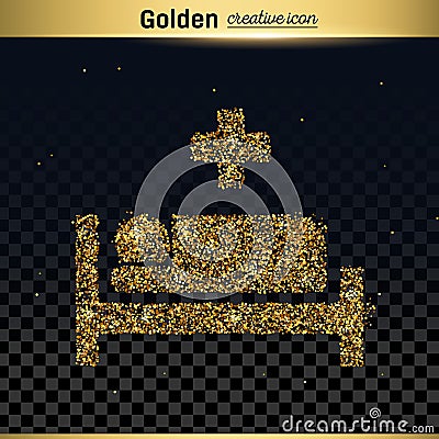 Gold glitter vector icon Vector Illustration