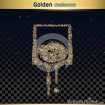 Gold glitter vector icon Vector Illustration