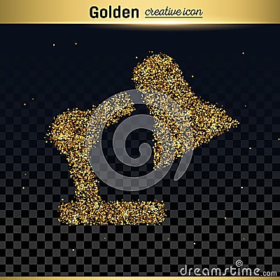 Gold glitter vector icon Vector Illustration