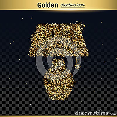 Gold glitter vector icon Vector Illustration