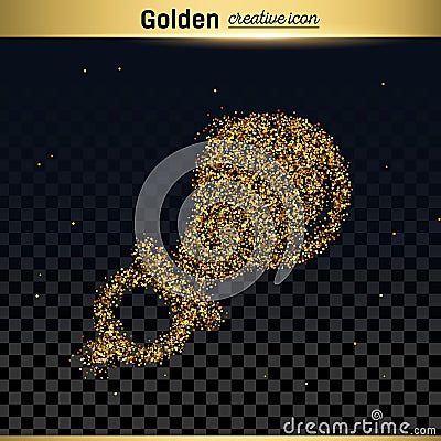 Gold glitter vector icon Vector Illustration