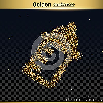 Gold glitter vector icon Vector Illustration