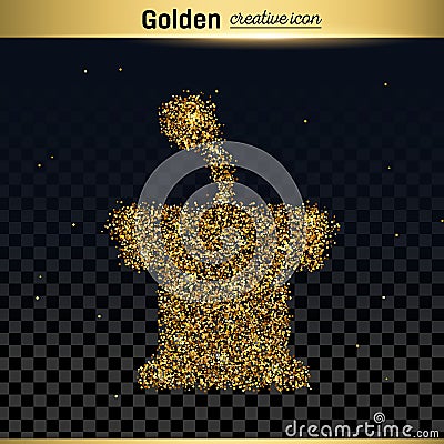 Gold glitter vector icon Vector Illustration