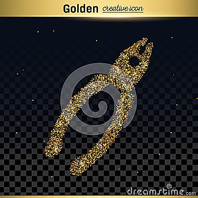 Gold glitter vector icon Vector Illustration