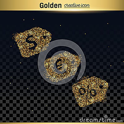 Gold glitter vector icon Vector Illustration