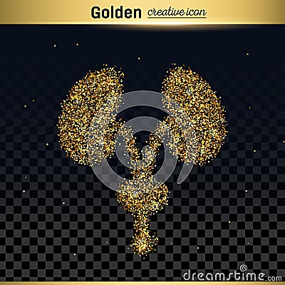 Gold glitter vector icon Vector Illustration