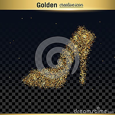 Gold glitter vector icon Vector Illustration