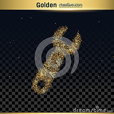 Gold glitter vector icon Vector Illustration