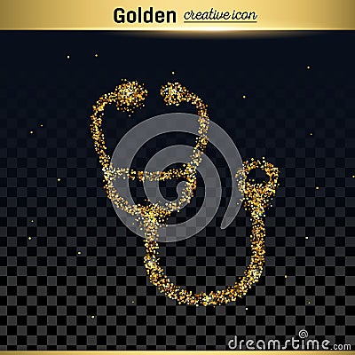 Gold glitter vector icon Vector Illustration