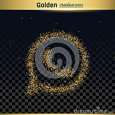 Gold glitter vector icon Vector Illustration