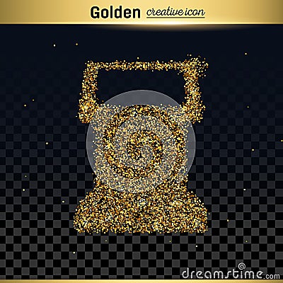 Gold glitter vector icon Vector Illustration