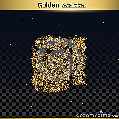 Gold glitter vector icon Vector Illustration