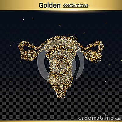 Gold glitter vector icon Vector Illustration