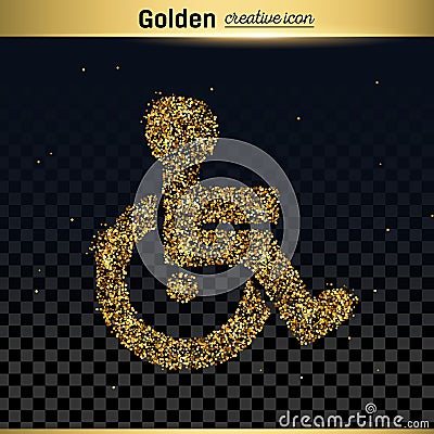 Gold glitter vector icon Vector Illustration