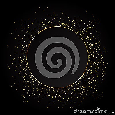 Gold glitter wave abstract background, gold sparkles on a black background, VIP design template Vector Illustration