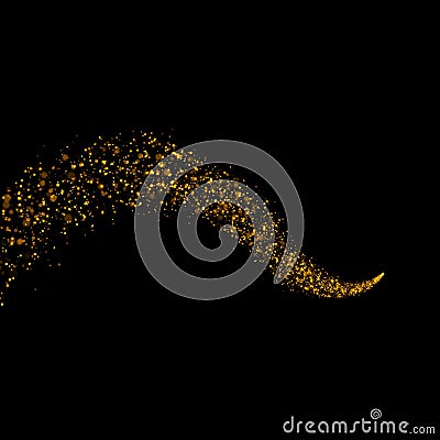 Gold glittering bokeh stars dust Stock Photo