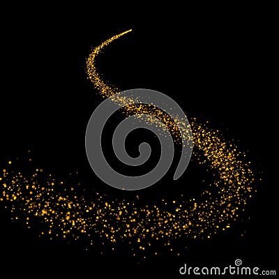 Gold glittering bokeh stars dust Stock Photo