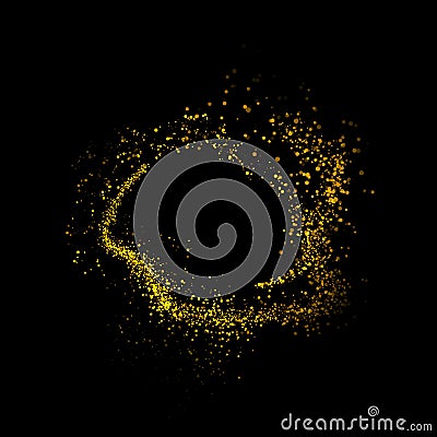 Gold glittering bokeh stars dust tail Stock Photo