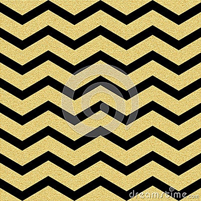 Gold glittering chevron wave seamless pattern. Classic zigzag template. EPS 10 Vector Illustration