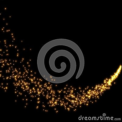 Gold glittering star dust Stock Photo