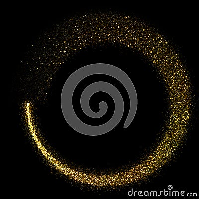 Gold glittering star dust circle Stock Photo