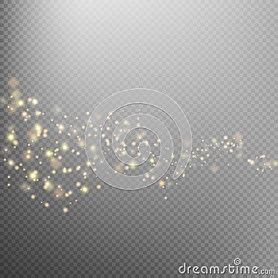 Gold glittering star dust trail. EPS 10 Vector Illustration