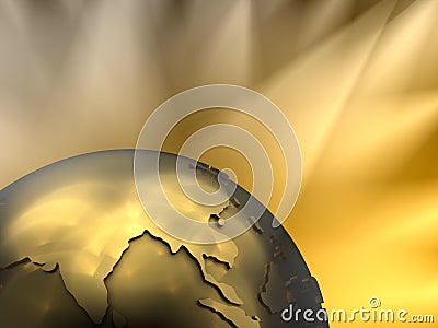 Gold Globe Close-up, Asia Stock Photo