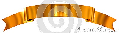 Gold glossy ribbon as banner Stock Photo