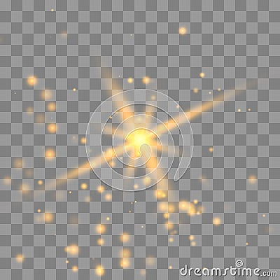 Gold glowing light Vector Illustration