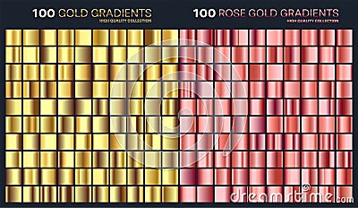 Gold,golden gradient,pattern,template.Set of colors for design,collection of high quality gradients.Metallic texture Vector Illustration