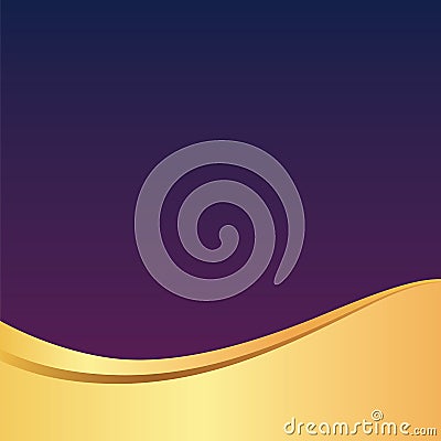 Gold / Golden Wave Elegant Purple Background / Pattern for Card , Poster , Website or Invitation Vector Illustration
