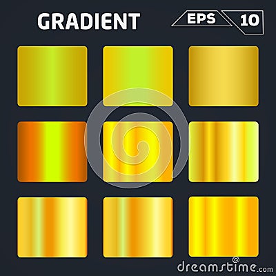 Gold gradient set Vector Illustration