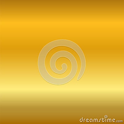 Gold gradient smooth texture. Empty golden metal background. Light metallic plate template, abstract pattern. Bright Vector Illustration