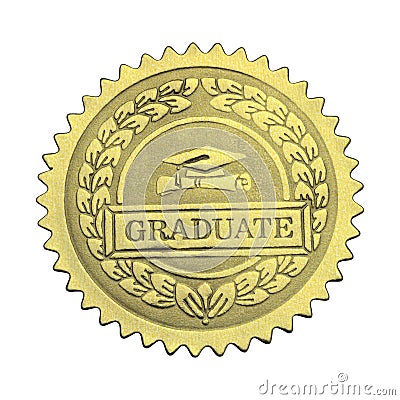 Gold Graduate Seal Stock Photo