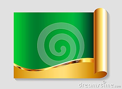 Gold and green abstract background Vector Illustration