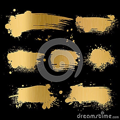 Gold grunge background. Black texture on golden foil paper for luxury glamour premium card vector trendy concept Vector Illustration