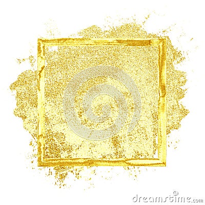 Gold grunge frame Stock Photo